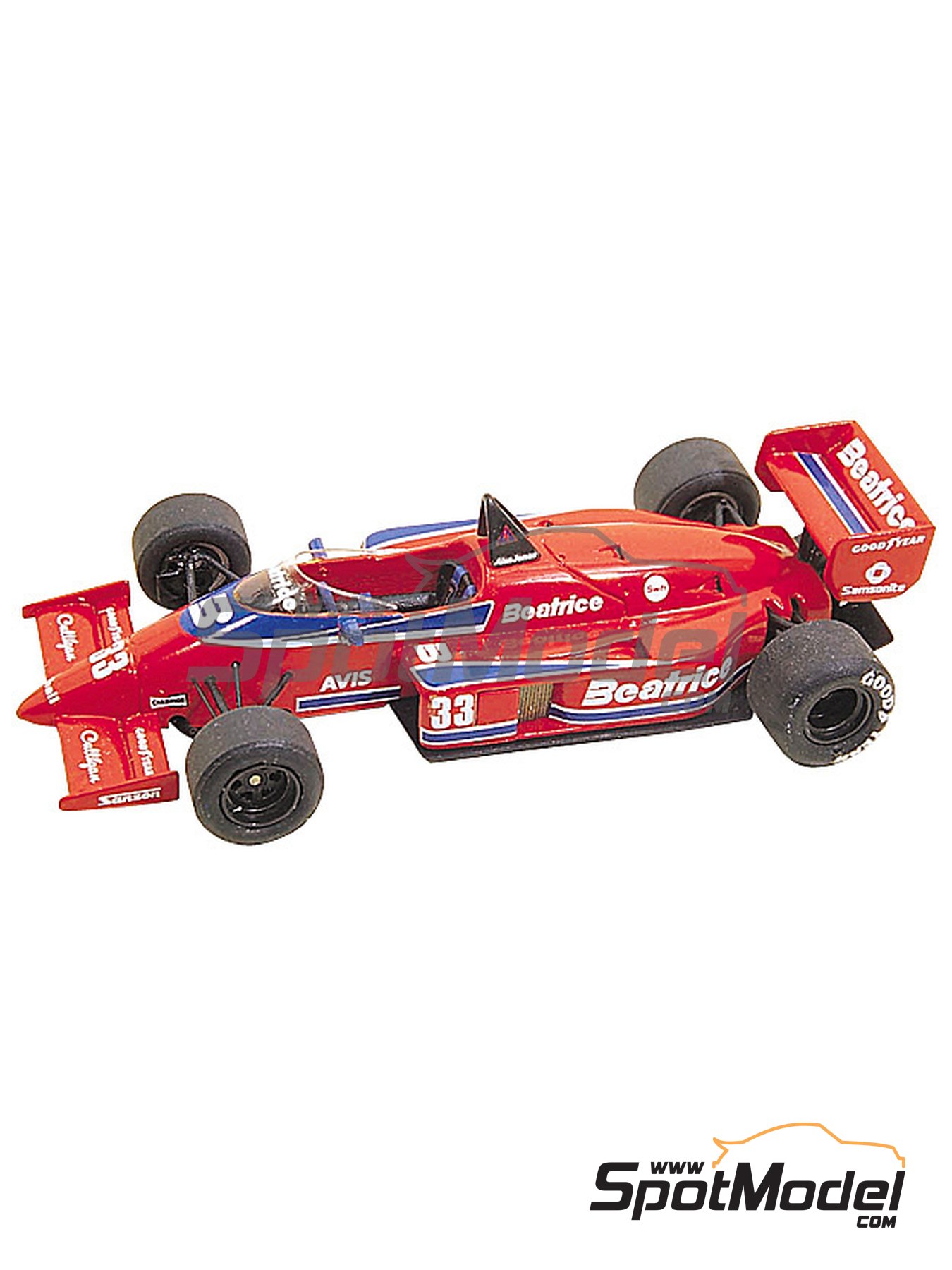 Beatrice Hart THL1 sponsored by Beatrice Italian Formula 1 Grand Prix 1985. Car scale model kit in 1 43 scale manufactured by Tameo Kits ref. TMK02